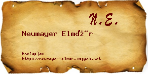 Neumayer Elmár névjegykártya